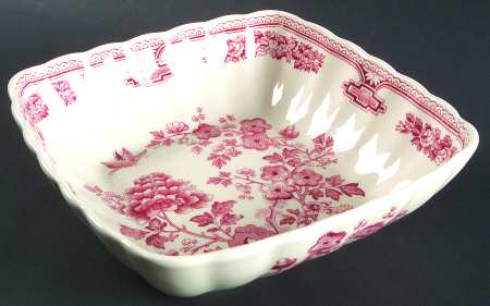 Manchu Pink 9" Square Vegetable Bowl