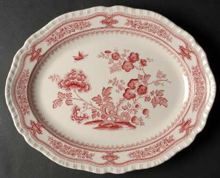 Manchu Pink 13" Oval Serving Platter
