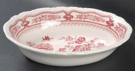 Manchu Pink 9" Oval Vegetable Bowl