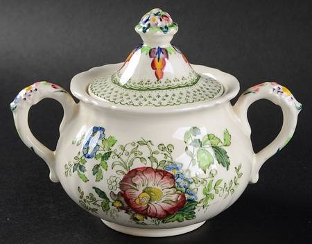 Paynsley Green Multicolor Sugar Bowl & Lid