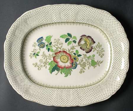 Paynsley Green Multicolor 13" Oval Serving Platter