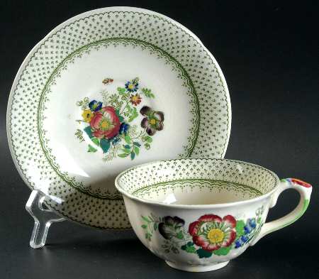Paynsley Green Multicolor Footed Cup & Saucer Set