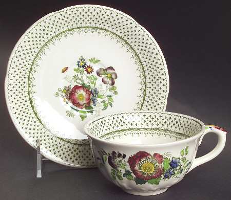 Paynsley Green Multicolor Footed Cup & Saucer Set