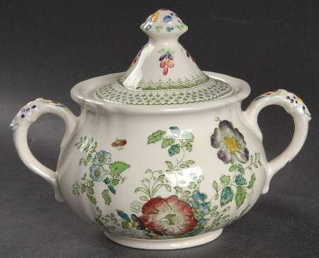 Paynsley Green Multicolor Sugar Bowl & Lid