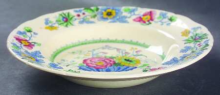 Strathmore Blue Multicolor Rim Cereal Bowl