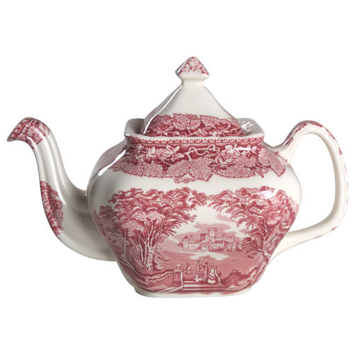 Vista Pink (No Trim) Square Gadroon Teapot & Lid