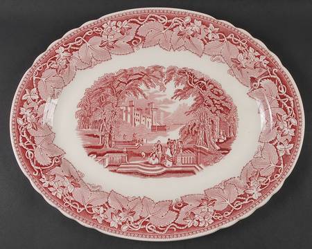Vista Pink (No Trim) 15" Oval Serving Platter