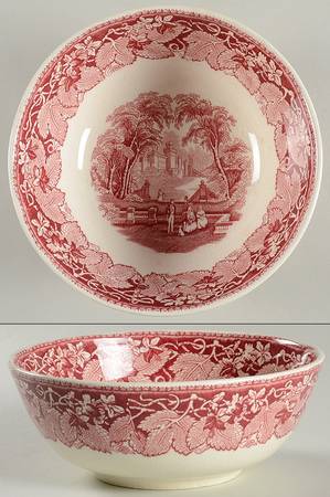 Vista Pink (No Trim) 9" Round Serving Bowl