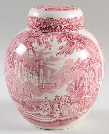 Vista Pink (No Trim) Large Ginger Jar & Lid