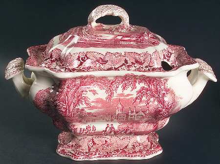Vista Pink (No Trim) Large Bedford Tureen & Lid