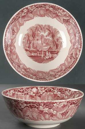 Vista Pink (No Trim) 9" Round Vegetable Bowl