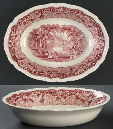 Vista Pink (No Trim) 10" Oval Vegetable Bowl