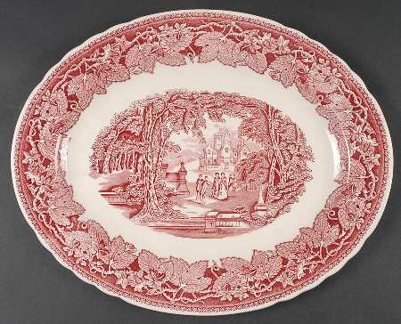 Vista Pink (No Trim) 13" Oval Serving Platter
