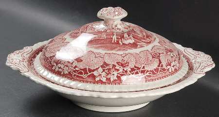 Vista Pink (No Trim) Round Covered Vegetable