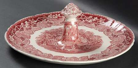 Vista Pink (No Trim) Center Handle Relish Tray (For 6-Piece Relish Set)
