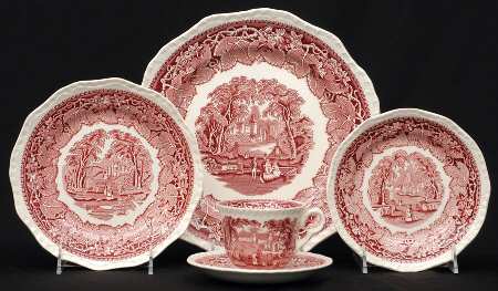 Vista Pink (No Trim) 5 Piece Place Setting
