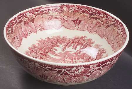 Vista Pink (No Trim) 11" Large Fruit Bowl