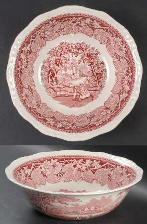 Vista Pink (No Trim) 9" Round Vegetable Bowl