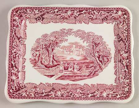 Vista Pink (No Trim) Large Cheese Dish, No Lid (Wedge)