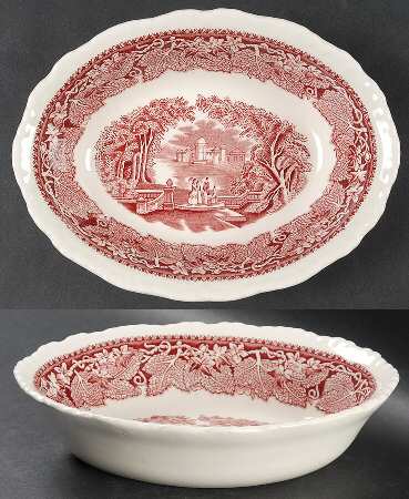Vista Pink (No Trim) 8" Oval Vegetable Bowl