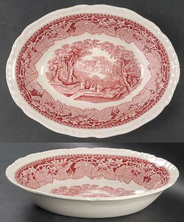 Vista Pink (No Trim) 9" Oval Vegetable Bowl