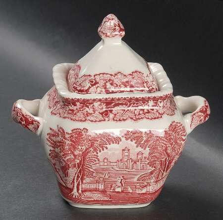 Vista Pink (No Trim) Square Sugar Bowl & Lid