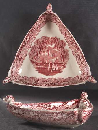 Vista Pink (No Trim) 10" Triangular Vegetable Bowl