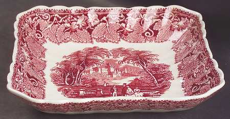 Vista Pink (No Trim) 8" Square Vegetable Bowl