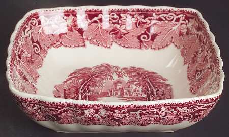 Vista Pink (No Trim) 7" Square Vegetable Bowl