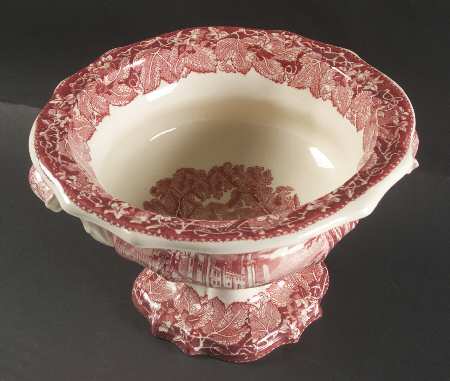 Vista Pink (No Trim) 10" Footed Pekin Salad Bowl