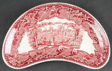 Vista Pink (No Trim) Crescent Salad Plate