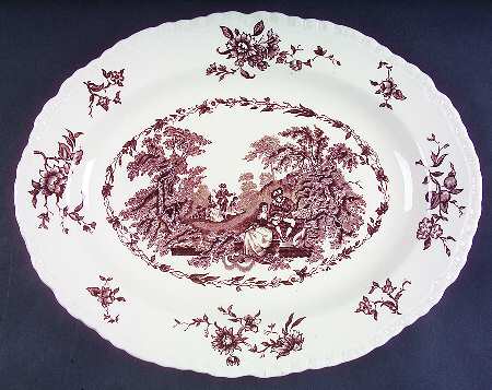Watteau Brown 13" Oval Serving Platter