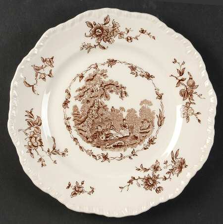 Watteau Brown Luncheon Plate