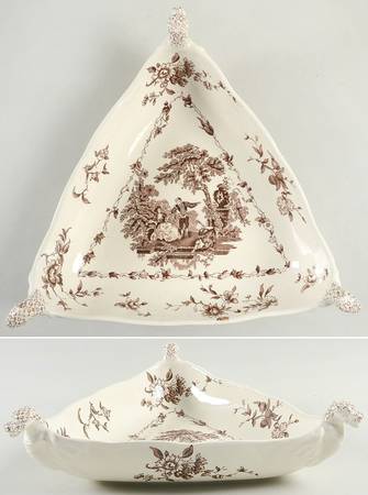 Watteau Brown Triangular Vegetable Bowl