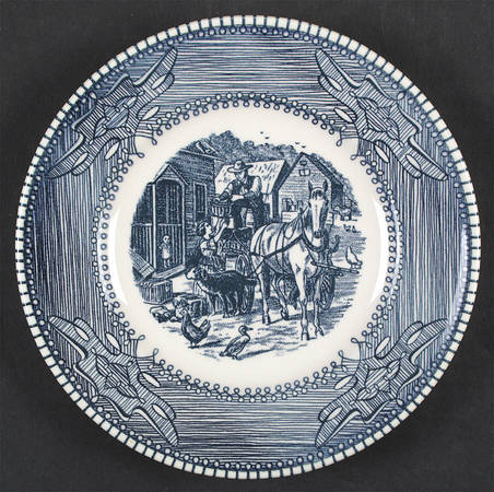 Currier and Ives Blue Salad Plate