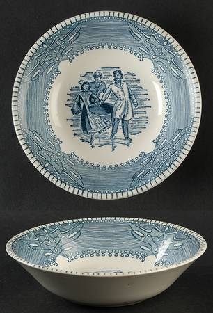 Currier and Ives Blue Coupe Cereal Bowl