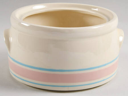 Pink & Blue Stripes 2 Qt Round Covered Casserole No Lid