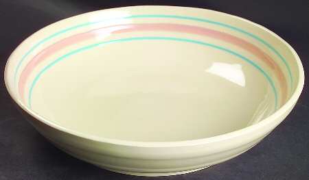 Pink & Blue Stripes 12" Pasta Serving Bowl