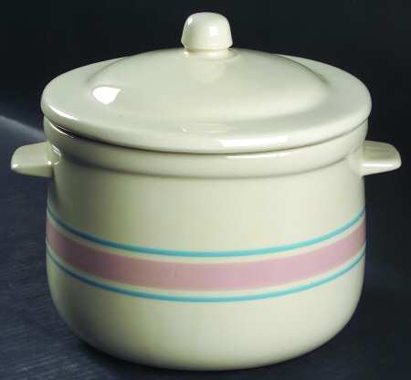 Pink & Blue Stripes 3.25 Quart Round Covered Casserole