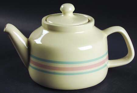 Pink & Blue Stripes Teapot & Lid