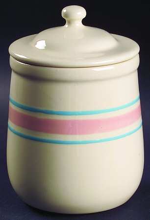 Pink & Blue Stripes Medium Canister & Lid