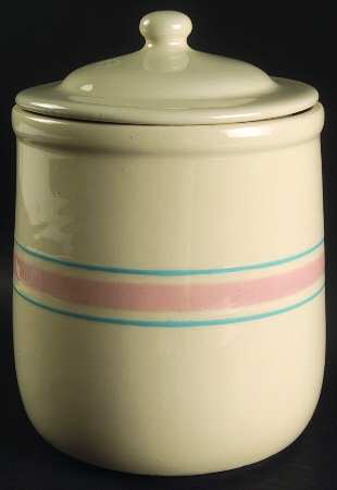 Pink & Blue Stripes Extra Large Canister & Lid
