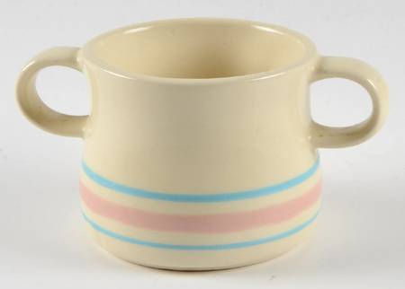 Pink & Blue Stripes Open Sugar Bowl