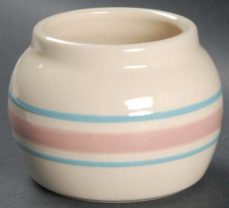 Pink & Blue Stripes Open Sugar Bowl