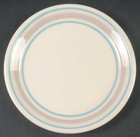 Pink & Blue Stripes Salad Plate