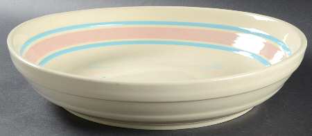 Pink & Blue Stripes 13" Pasta Serving Bowl