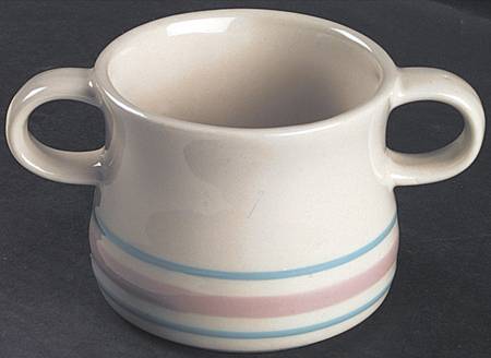 Pink & Blue Stripes Soup Mug