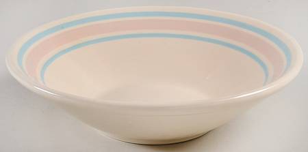 Pink & Blue Stripes 8" Soup/Pasta Bowl