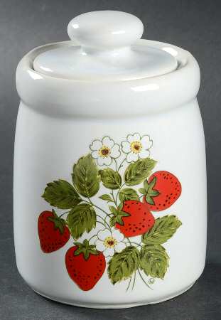 Strawberry Country Sugar Bowl & Lid