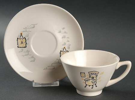 Gay Nineties Flat Cup & Saucer Set